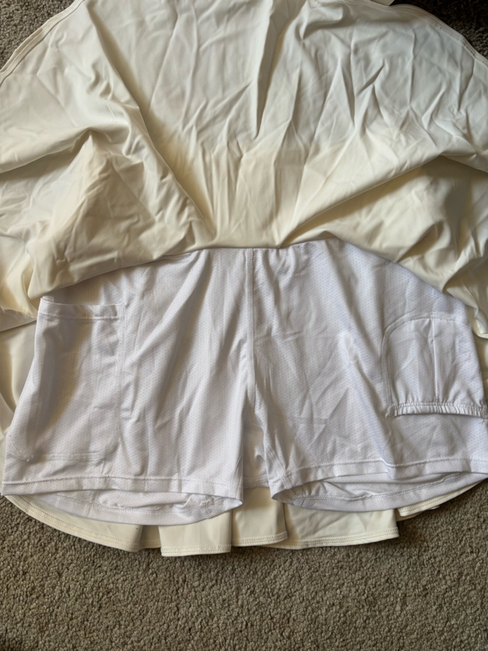 Women's White Athletic Skort-Lined Performance Shorts